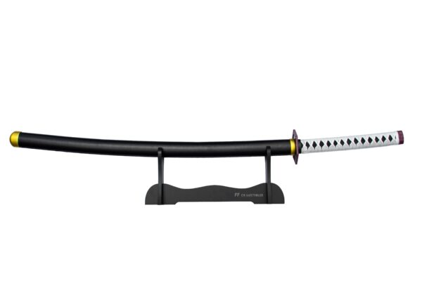 DEMON SLAYER – GIYU TOMIOKA'S NICHIRIN SWORD (with LEATHER sheath and stand) - Image 2