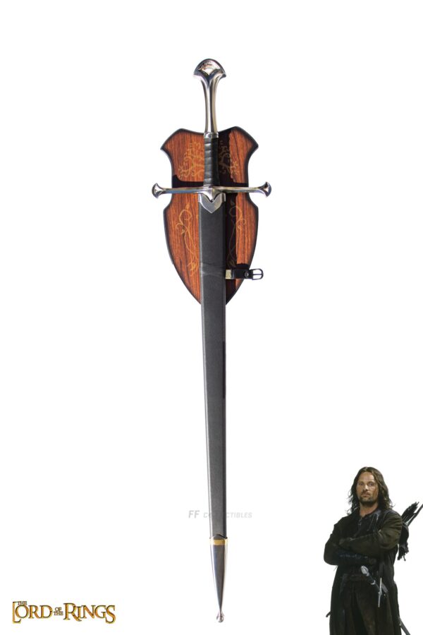 LORD OF THE RINGS- ANDURIL, FLAME OF THE WEST, SWORD OF ARAGORN (+ WALL PLAQUE)