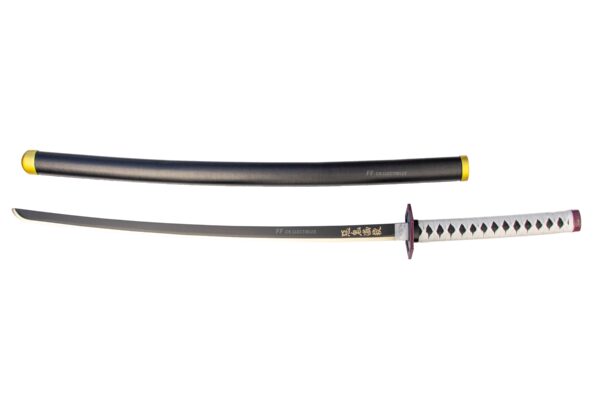 DEMON SLAYER – GIYU TOMIOKA'S NICHIRIN SWORD (with LEATHER sheath and stand) - Image 3