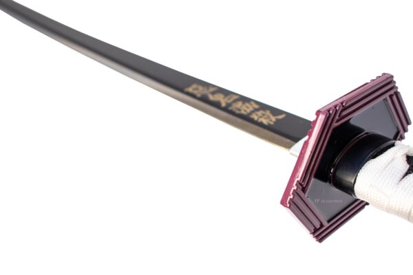 DEMON SLAYER – GIYU TOMIOKA'S NICHIRIN SWORD (with LEATHER sheath and stand) - Image 7