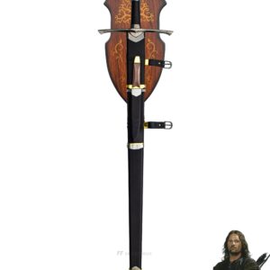 LORD OF THE RINGS - STRIDER'S RANGER SWORD with SCABBARD/DAGGER (+ WALL PLAQUE)