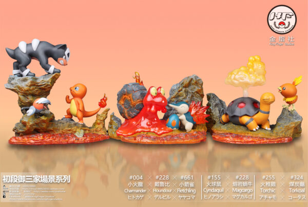 KING FINGER STUDIO – POKEMON: 3 GENERATION SERIES, FIRE TYPE STARTER POKEMON [PRE-ORDER]