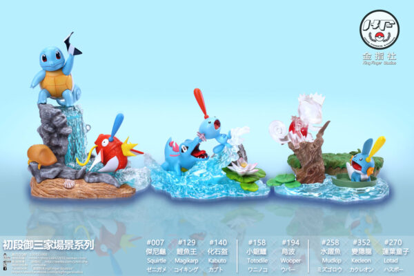 KING FINGER STUDIO – POKEMON: 3 GENERATION SERIES, WATER TYPE STARTER POKEMON [PRE-ORDER]